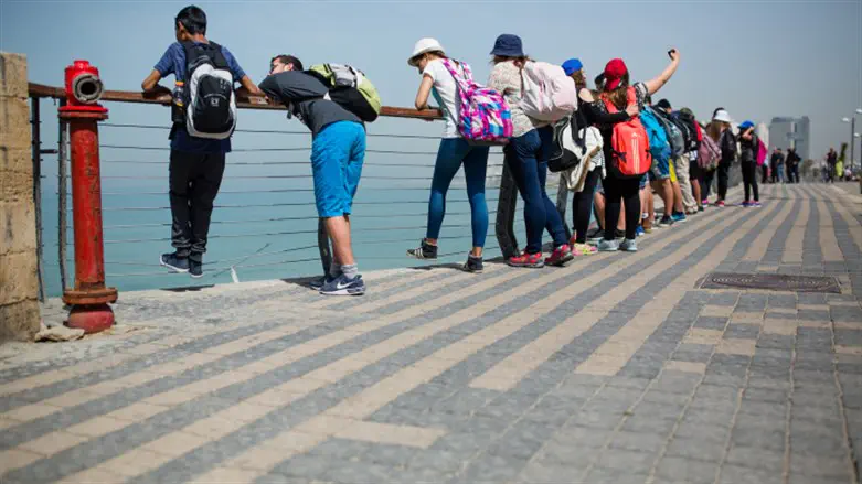 Tourists in Tel Aviv