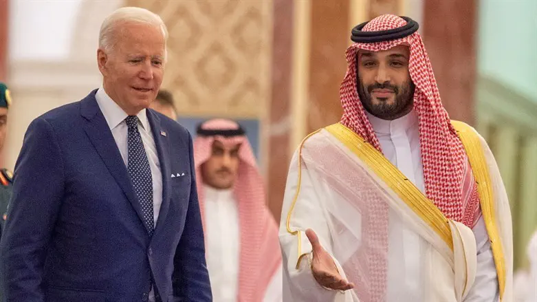 US Pres. Joe Biden with Saudi Crown Prince Mohammed bin Salman
