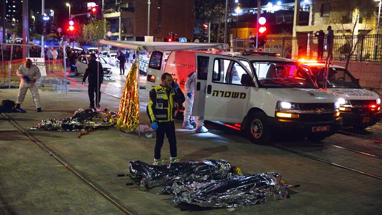 Scene of the attack in Jerusalem