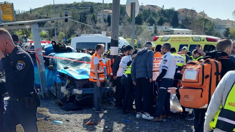 Scene of ramming attack in Jerusalem