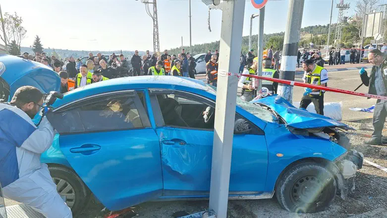 Scene of ramming attack in Jerusalem