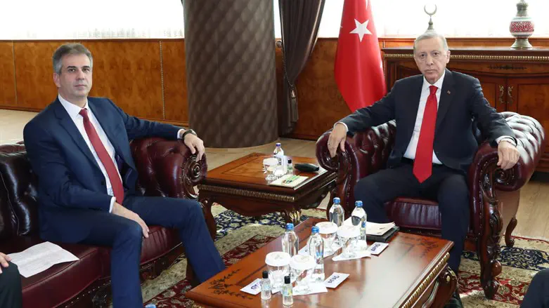 Minister Cohen with Turkish President Erdoganן
