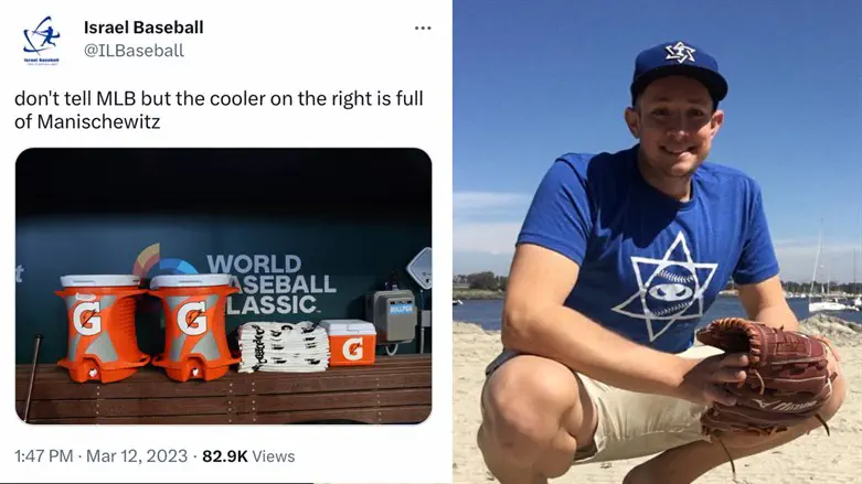 Avi Miller, right, ran Israel Baseball's Twitter account