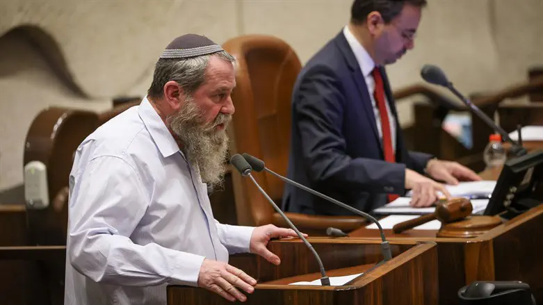 MK Avi Maoz, head of the Noam party, at the Knesset podium