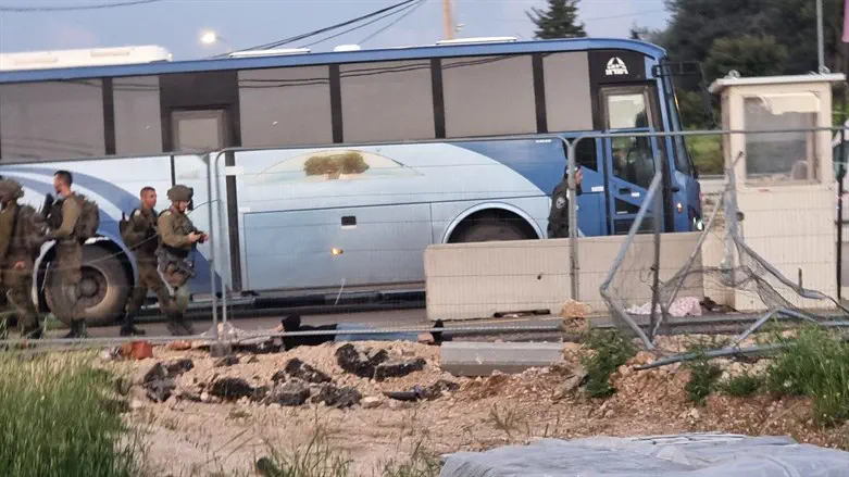 The scene of the attack at the Gush Etzion Junction