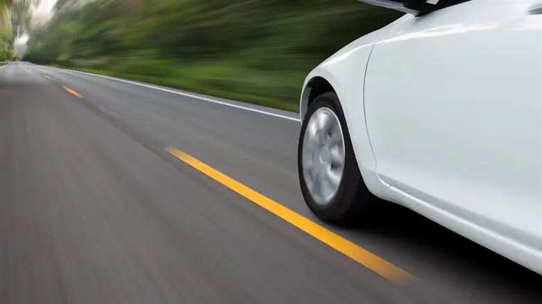 Speeding car (illustrative)