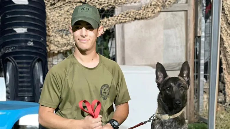 IDU volunteer Yehuda Ariel and search dog Cobra