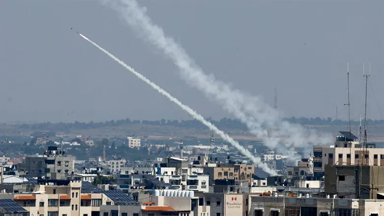 Rocket launch in Gaza Strip