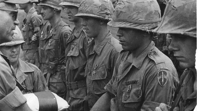 General Plogger giving Mike Winnick the Bronze Star Medal in 1966