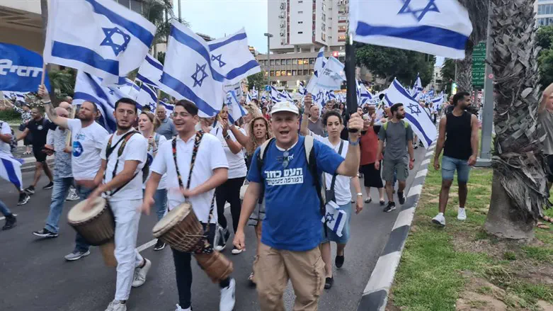 The march in Tel Aviv
