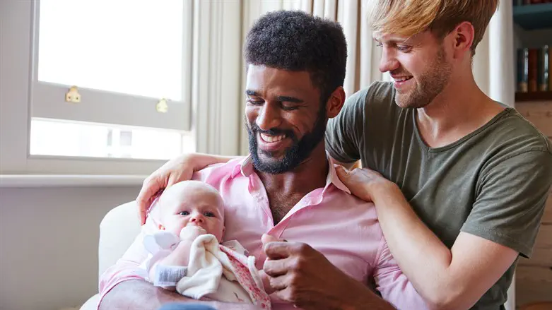 Gay couple with baby להט"ב