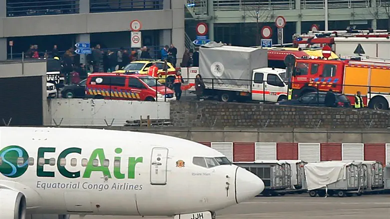 Scene of Brussels bombings