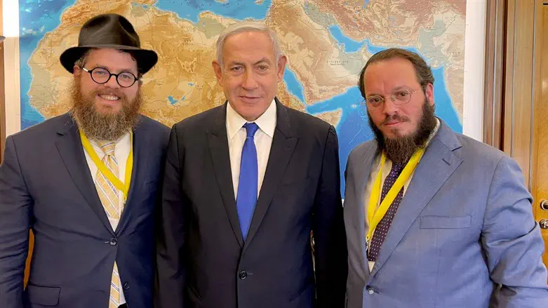 Rabbi Koves, Rabbi Oirechman and Netanyahu