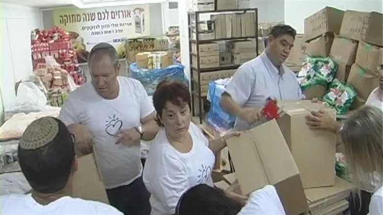 A7 workers packaging food for the needy