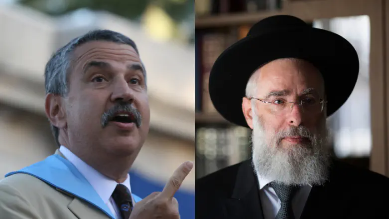 Thomas Friedman (L) and Rabbi Shapira