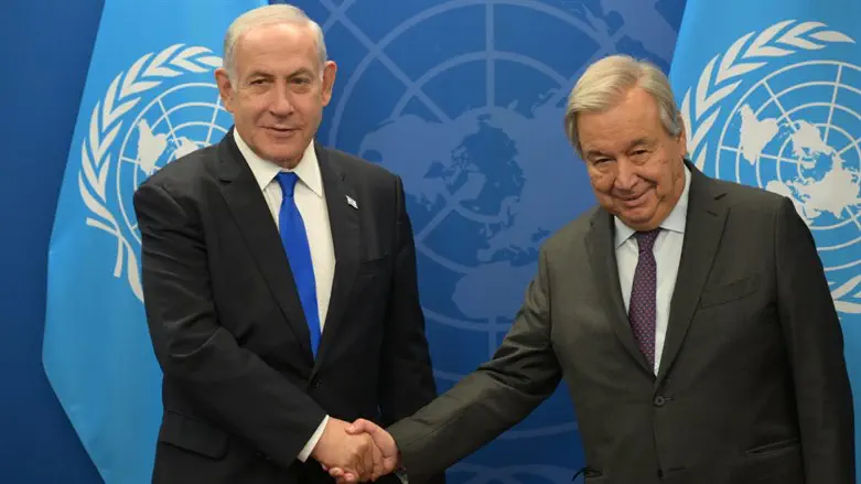 Netanyahu and UN Secretary General Antonio Guterres