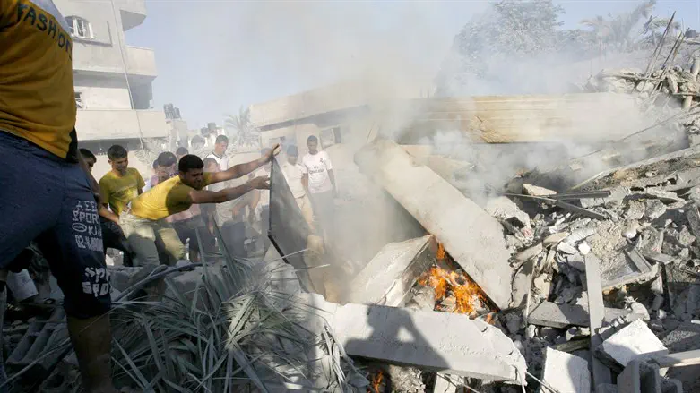 Site of Israeli air strike in Gaza (file)