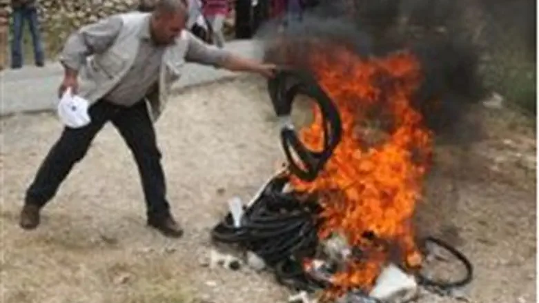 Burning Jewish goods