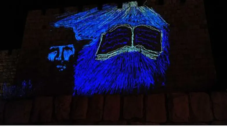 The Hurva lit up