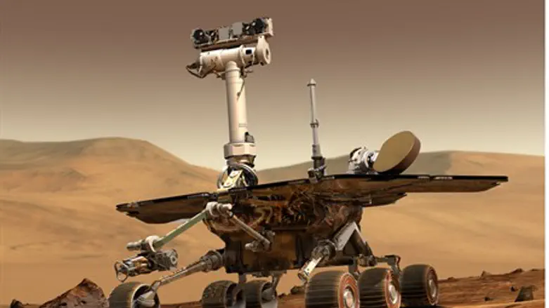 Artist's rendering of a rover on Mars