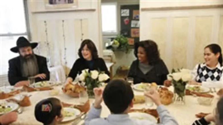 Oprah Winfrey with a Chabad Family