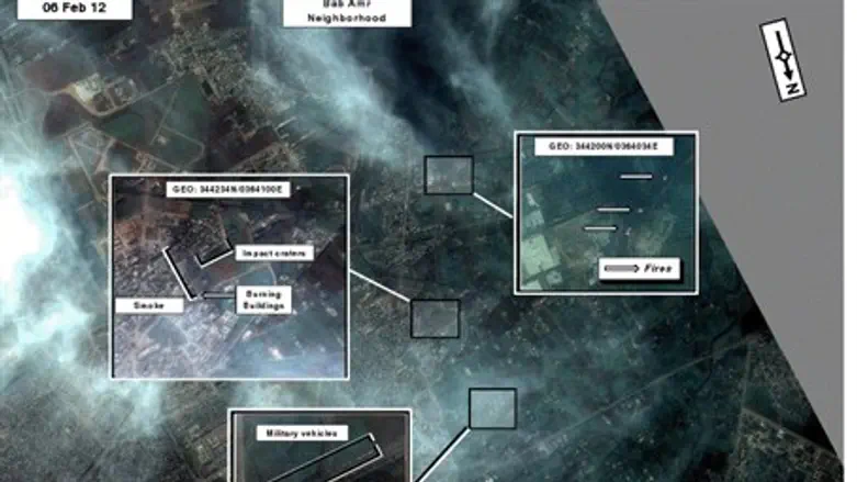 Satellite image of the Syrian gov't attack on