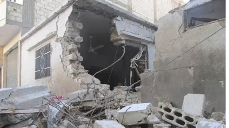 Damaged houses in Baba Amr, Homs