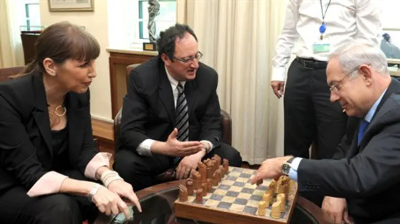 Gelfand with Netanyahu and Livnat