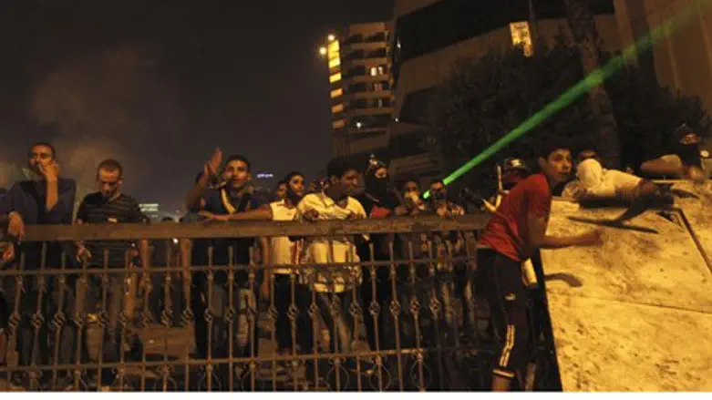Anti-US protesters near Tahrir Square in Cair
