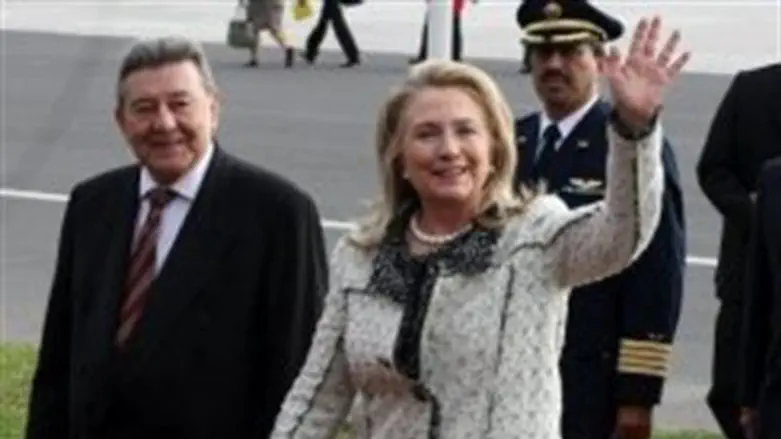 Clinton and her Peruvian counterpart, Rafael 