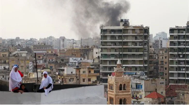 Smoke from blazing tires in Lebanon protests