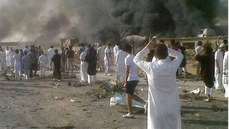 Smoke is seen after an explosion which severe