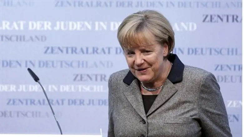 German Chancellor Angela Merkel at a council 