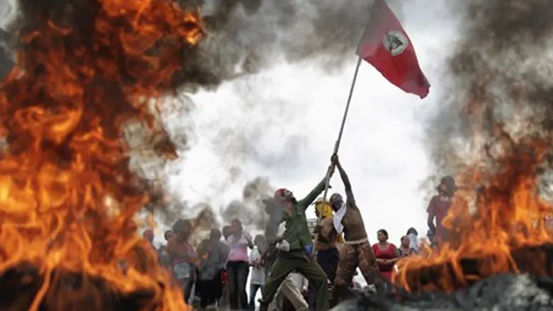 Scene from protests in Brazil