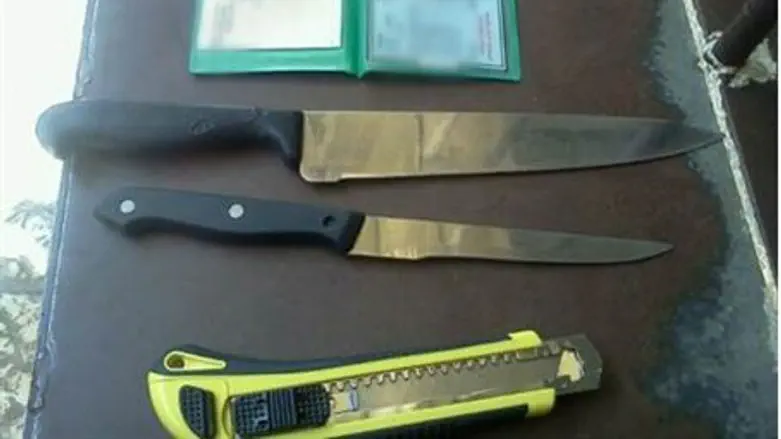 Knives confiscated from woman