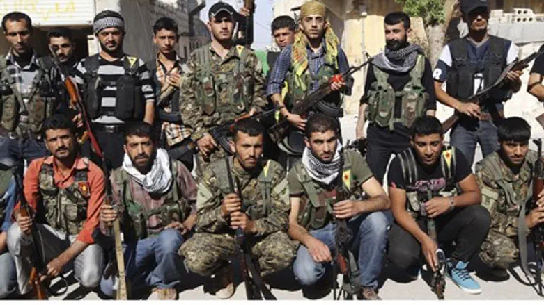 Kurdish fighters in northern Syria