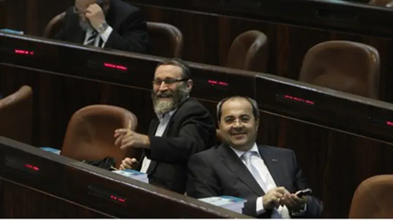MKs Tibi, Gafni laugh in Knesset
