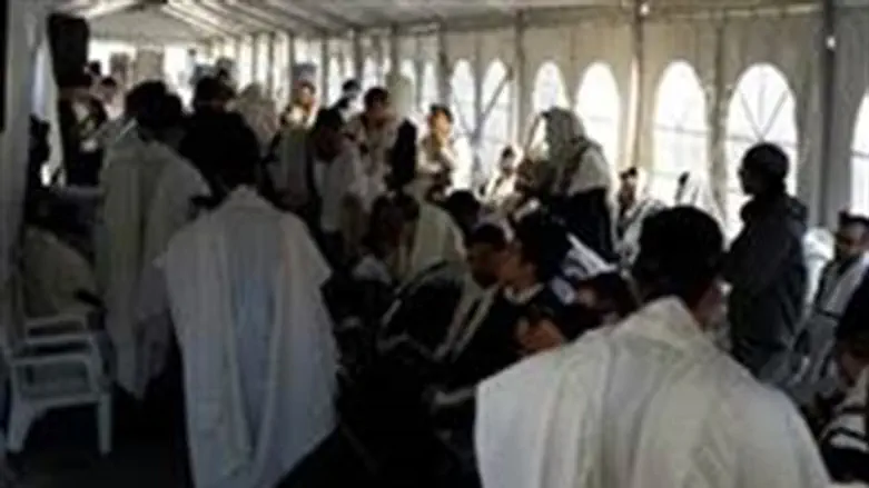 Mourners tent at Yosef family home