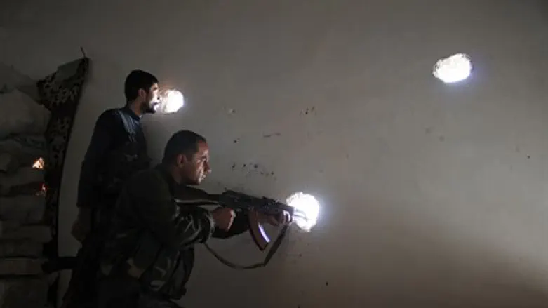 Kurdish YPG fighters near Aleppo