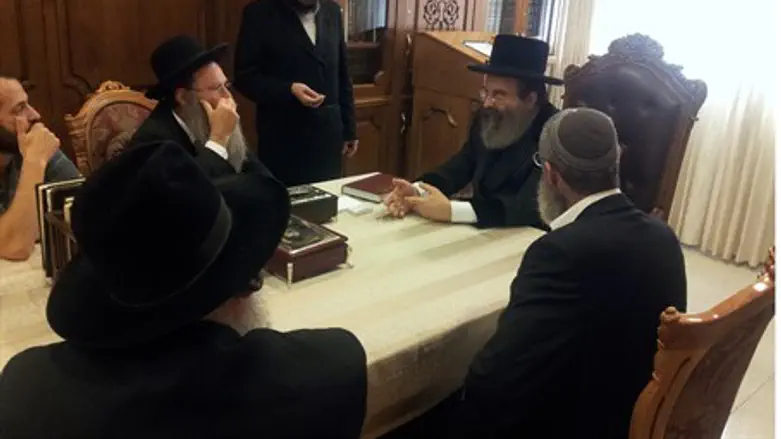 The Sadigura Rebbe with Samaria rabbis