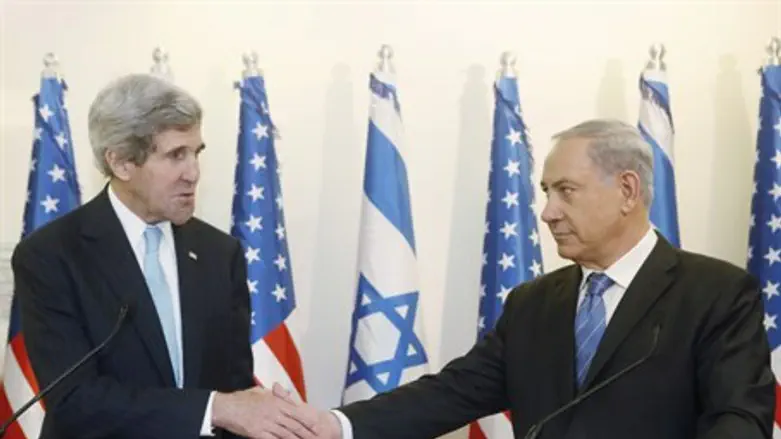 John Kerry and Binyamin Netanyahu