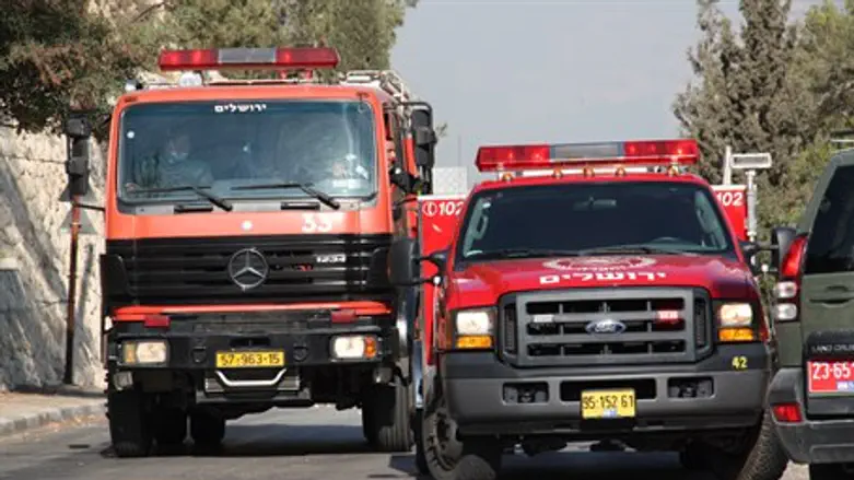 Fire trucks in Jerusalem (illustrative)
