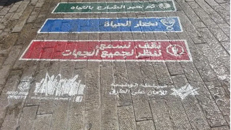 Jerusalem Municipality signs in Arabic