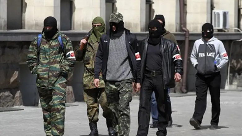 Pro-Russia militiamen in Donetsk, Ukraine