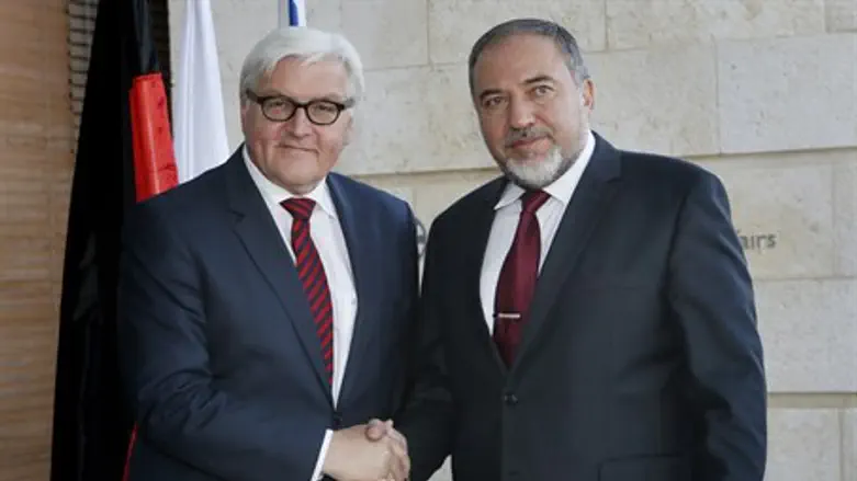 Avigdor Liberman and German counterpart Frank