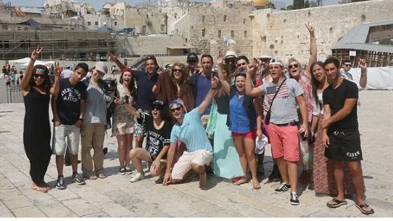 Taglit participants at the Kotel