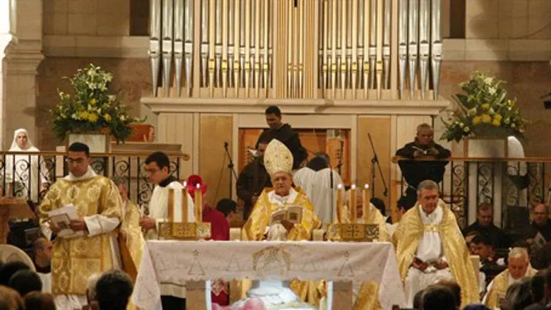 Latin Patriarch Michel Sabbah at Church of Na