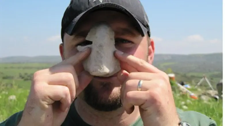 Remnants of a mask discovered at the site