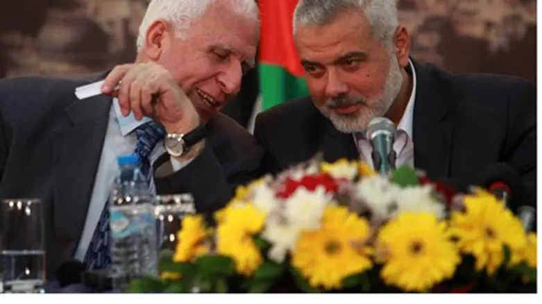 Fatah's Azzam al-Ahmed, Hamas's Ismail Haniyeh