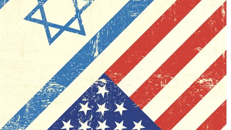 Israeli and American flags